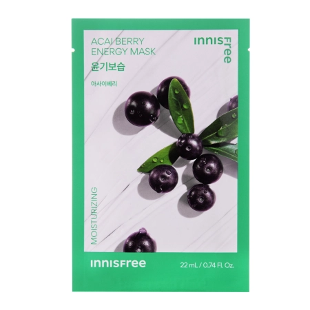 Innisfree – Squeeze Energy Mask – Acai Berry – Moisturizing – Moisturizing Sheet Mask – 22ml