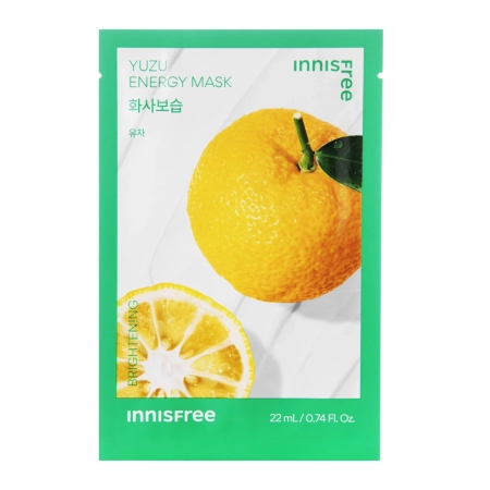 Innisfree – Squeeze Energy Mask – Yuzu – Brightening – Brightening Sheet Mask – 22ml