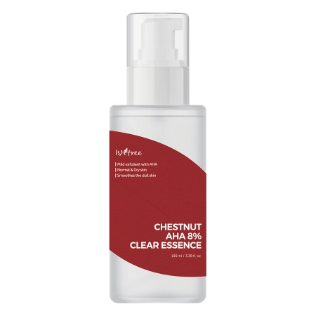 Isntree – Chestnut AHA 8% Clear Essence – Facial Essence with Lactic and Glycolic Acid – 100ml