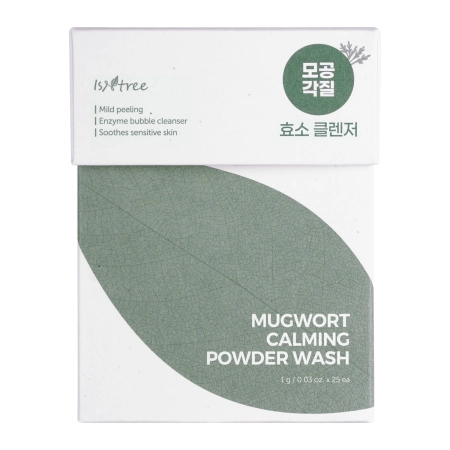 Isntree – Mugwort Calming Powder Wash – Facial Wash Powder Sachet Set – 1g x 25pcs