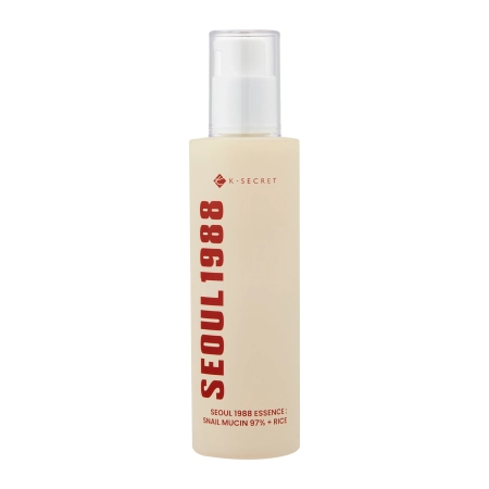 K-SECRET – SEOUL 1988 Essence : Snail Mucin 97% + Rice – Soothing Essence with Snail Mucus Filter and Rice – 100ml