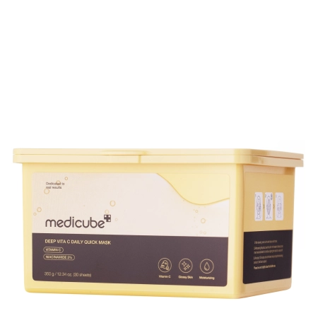 Medicube – Deep Vita C Daily Quick Mask – Brightening Face Mask Set in a Sheet – 30pcs/300g