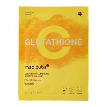 Medicube – Deep Vita C Glutathione Mask – Brightening Facial Mask Sheet mask – 1pc/27ml