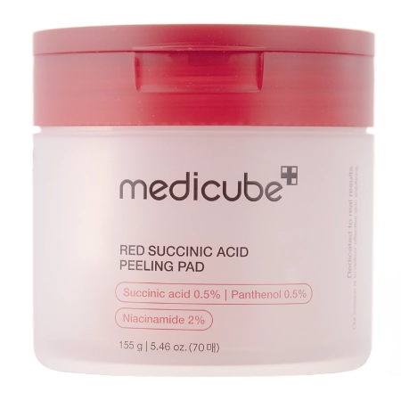 Medicube – Red Succinic Acid Peeling Pad – Exfoliating Face Pads – 70pcs/155g