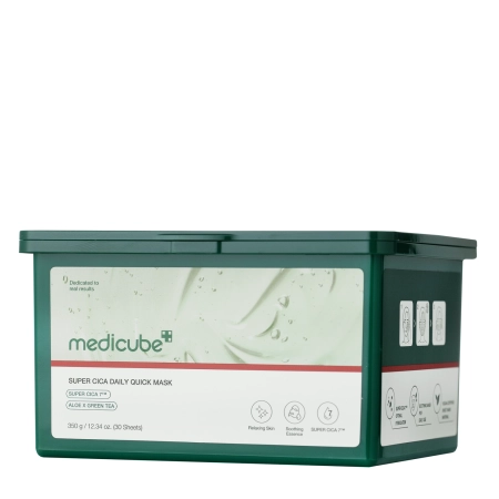 Medicube – Super Cica Daily Quick Mask – Set of Soothing Face Masks in a Sheet – 30pcs/300g