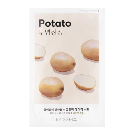 Missha – Airy Fit Sheet Mask – Potato – Soothing and Brightening Sheet Mask – 19g