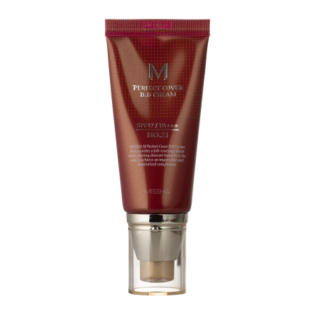 Missha – M Perfect Cover BB Cream SPF42/PA+++ – BB Cream with Sunscreen – No.21 Light Beige – 50ml