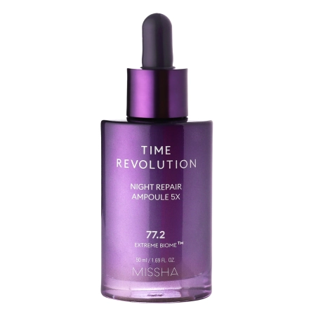 Missha – Time Revolution Night Repair Ampoule 5x – Firming Serum with Fermented Bifida Lysate – 50ml