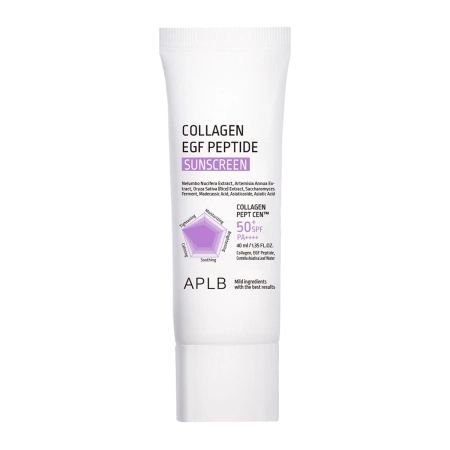 APLB – Collagen EGF Peptide Sunscreen SPF50+ PA++++ – Moisturizing Face Cream with Filter – 40ml