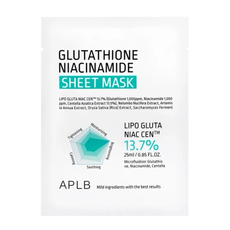APLB – Glutathione Niacinamide Sheet Mask – Brightening Face Mask – 1pc/25ml