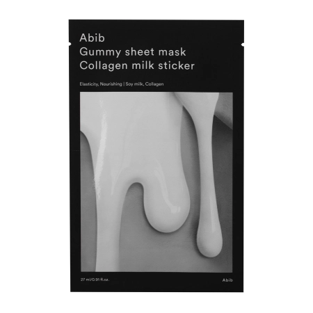Abib – Gummy Sheet Mask Collagen Milk Sticker – Moisturizing and Brightening Sheet Mask – 27ml
