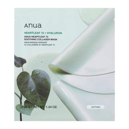 Anua – Heartleaf 70 Soothing Collagen Mask – Soothing Sheet mask with Collagen – 38g