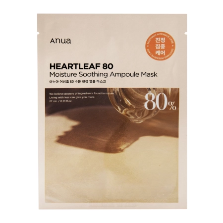 Anua – Heartleaf 80 Moisture Soothing Ampoule Mask – Soothing Face Mask with 80% Astragalus Extract – 1pc/27ml