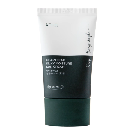 Anua – Heartleaf Silky Moisture Sun Cream SPF50+/PA++++ – Moisturizing Face Cream with Filter – 50ml