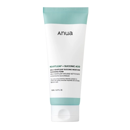 Anua – Heartleaf Succinic Moisture Cleansing Foam – Soothing Facial Cleansing Foam – 150ml