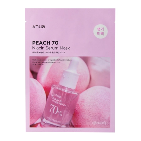 Anua – Peach 70% Niacin Serum Mask – Brightening Sheet Mask with 70% Peach Extract – 1pc/25ml