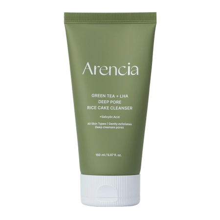 Arencia – Green Tea + LHA Deep Pore RIice Cake Cleanser – Face wash gel with Green Tea – 150ml