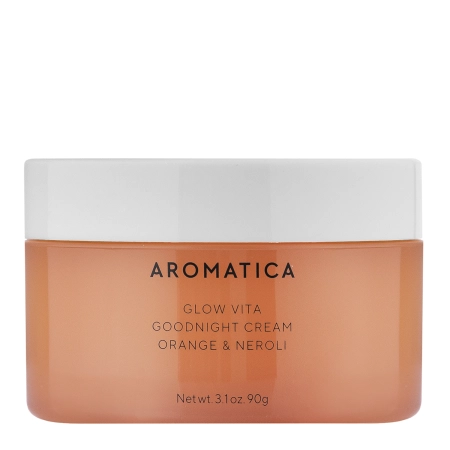 Aromatica – Glow Vita Goodnight Cream Orange & Neroli – Moisturizing Night Cream with Niacinamide and Ceramides – 90g