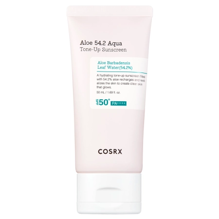 COSRX – Aloe 54.2 Aqua Tone-Up Sunscreen SPF50+/PA++++ – Moisturizing Sunscreen Cream – 50ml