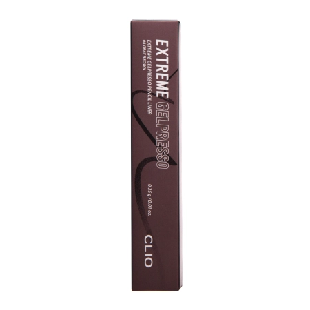 Clio – Extreme Gelpresso Pencil Liner – Waterproof Eyeliner in Crayon – 004 Gray Brown – 0.35g