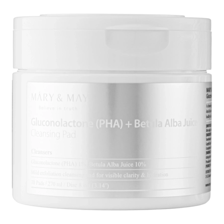 Mary&May – Gluconolactone (PHA)+Betula Alba Juice Cleansing Pad – Purifying and Peeling Pads – 70pcs