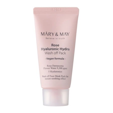 Mary&May – Rose Hyaluronic Hydra Wash off Pack – Cream Face Mask with White Clay – 30g