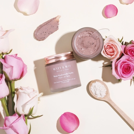 Mary&May – Rose Hyaluronic Hydra Wash off Pack – Moisturizing Mask with Clay – 125g