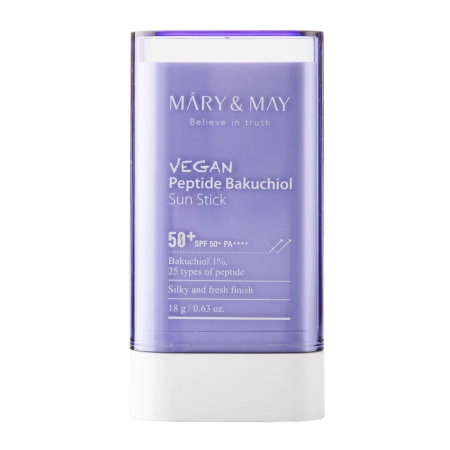 Mary&May – Vegan Peptide Bakuchiol Sun Stick SPF50+/PA++++ – Sunscreen Stick with Peptides – 18g