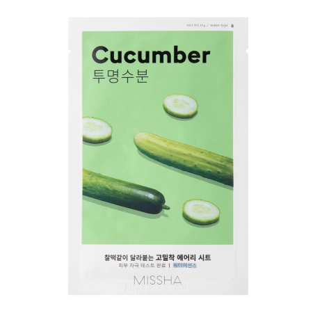 Missha – Airy Fit Sheet Mask – Cucumber – Moisturizing Sheet Mask – 19g