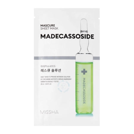 Missha – Mascure Rescue Solution Sheet Mask – Madecassoside – Soothing Sheet Mask – 28ml