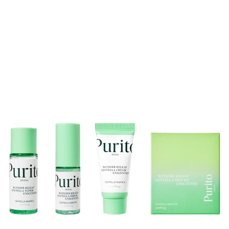 Purito Seoul – Wonder Releaf Centella Mini Kit Unscented – Set of Unscented Soothing Products