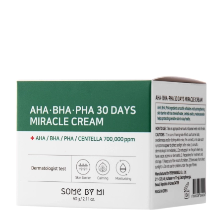 Some By Mi – AHA BHA PHA 30 Days Miracle Cream – Face Cream with AHA, BHA and PHA Acids – 60ml