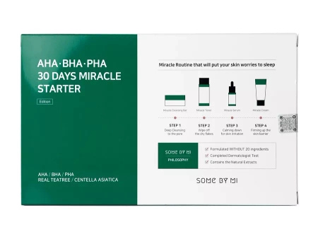 Some By Mi – AHA BHA PHA 30 Days Miracle Starter – Cosmetic Care Kit with AHA, BHA, PHA acids