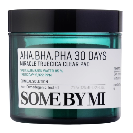 Some By Mi – AHA BHA PHA 30 Days Miracle Truecica Clear Pad – Exfoliating Pads for Problem Skin – 70pcs