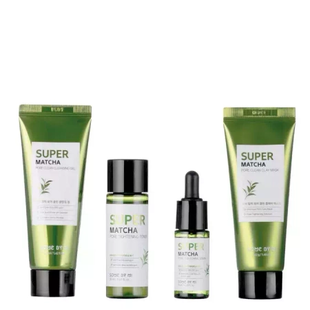 Some By Mi – Super Matcha Pore Care – Starter Kit – Cosmetic Kit for Combating Dilated Pore