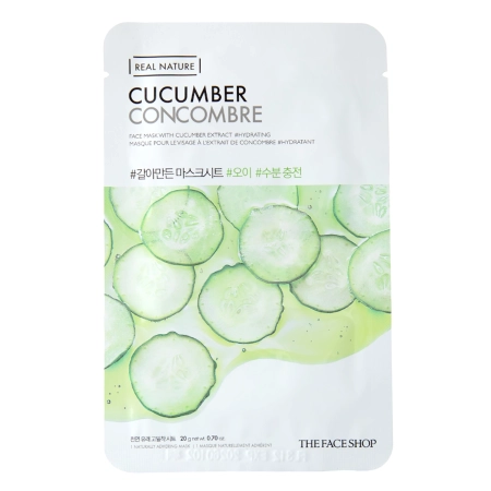 The Face Shop – Natural Mask – Cucumber – Sheet Mask with Cucumber – 20g