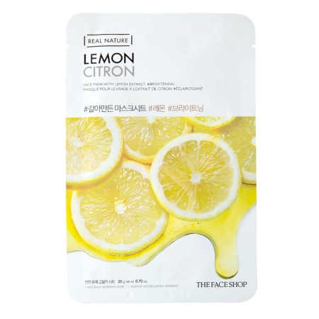 The Face Shop – Natural Mask Lemon – Brightening Sheet Mask with Lemon Extract – 20g