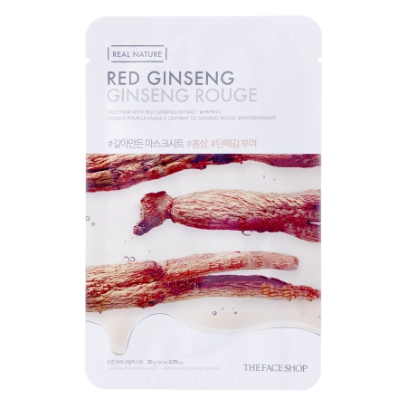 The Face Shop – Natural Mask – Red Ginseng – Sheet Mask with Red Ginseng – 20g