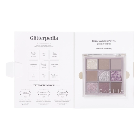 Unleashia – Glitterpedia Eye Palette – Vegan Eye Shadow Palette – 4 All of Lavender Fog – 6.6g