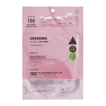 VT Cosmetics - Collagen Reedle Shot 100 2Step Mask - Firming Hydrogel Face Mask - 1.5g + 33g